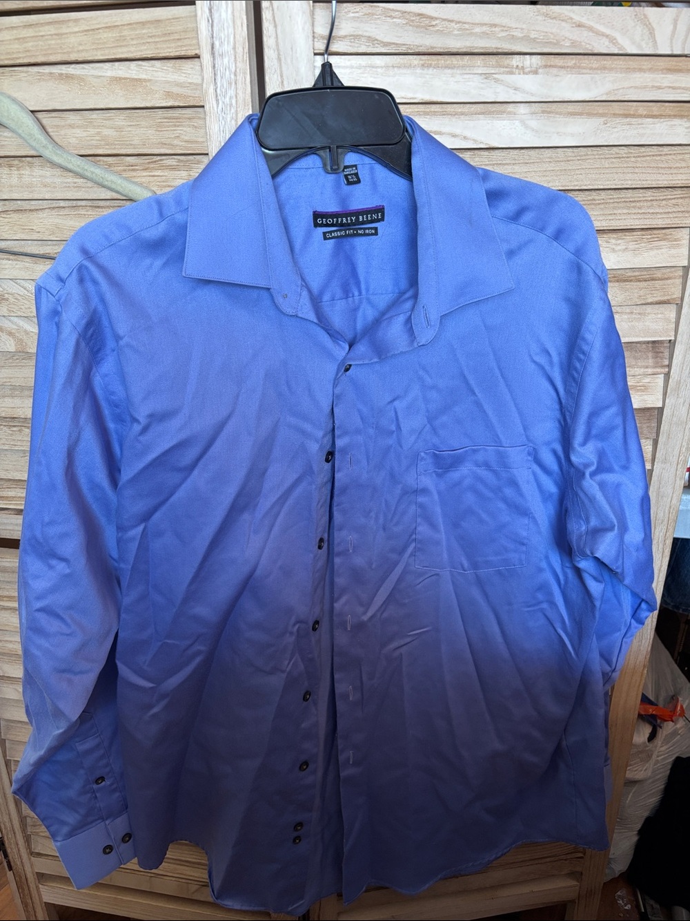 Geoffrey Beene Blue Long-Sleeve Dress Shirt 16. 1/2 34/35